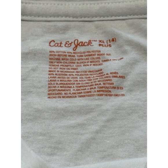 Cat & Jack Girls Size XL 14 Rainbow Unicorn Short Sleeve Graphic T-Shirt 2081 - Picture 4 of 7